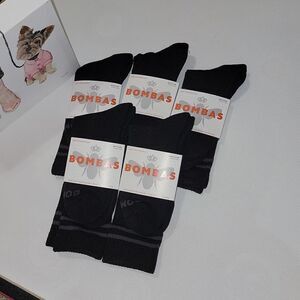 Bombas Calf Socks Men Shoe Size 6-9 Honeycomb Arch Black Lot of 5 Pairs Medium